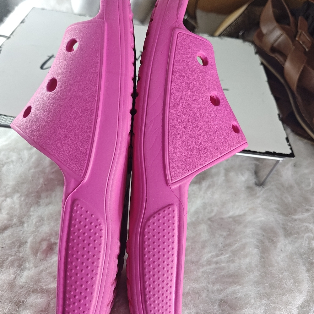 Crocs Classic Slides Men's Size 8 Women’s Size 10 Taffy Pink Unisex - Picture 10 of 11